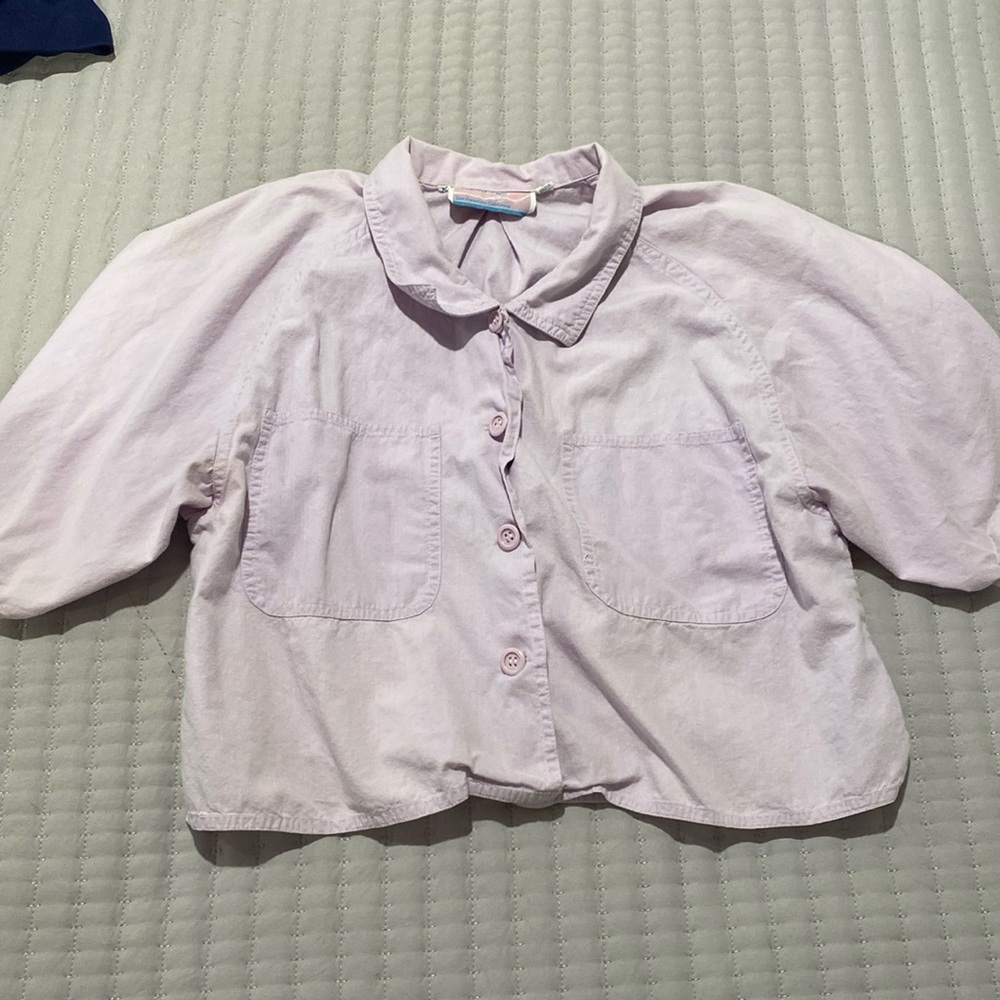 Vintage Santa Cruz button-up crop top